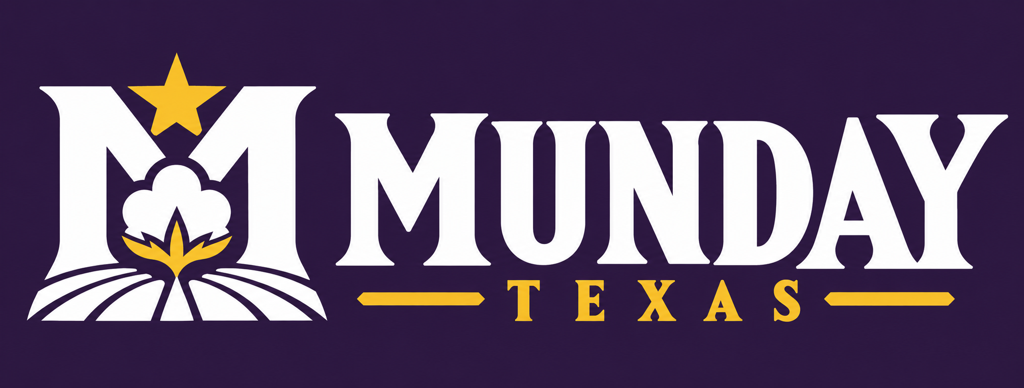 Munday, Texas — cotton, prairie fields, and Texas star