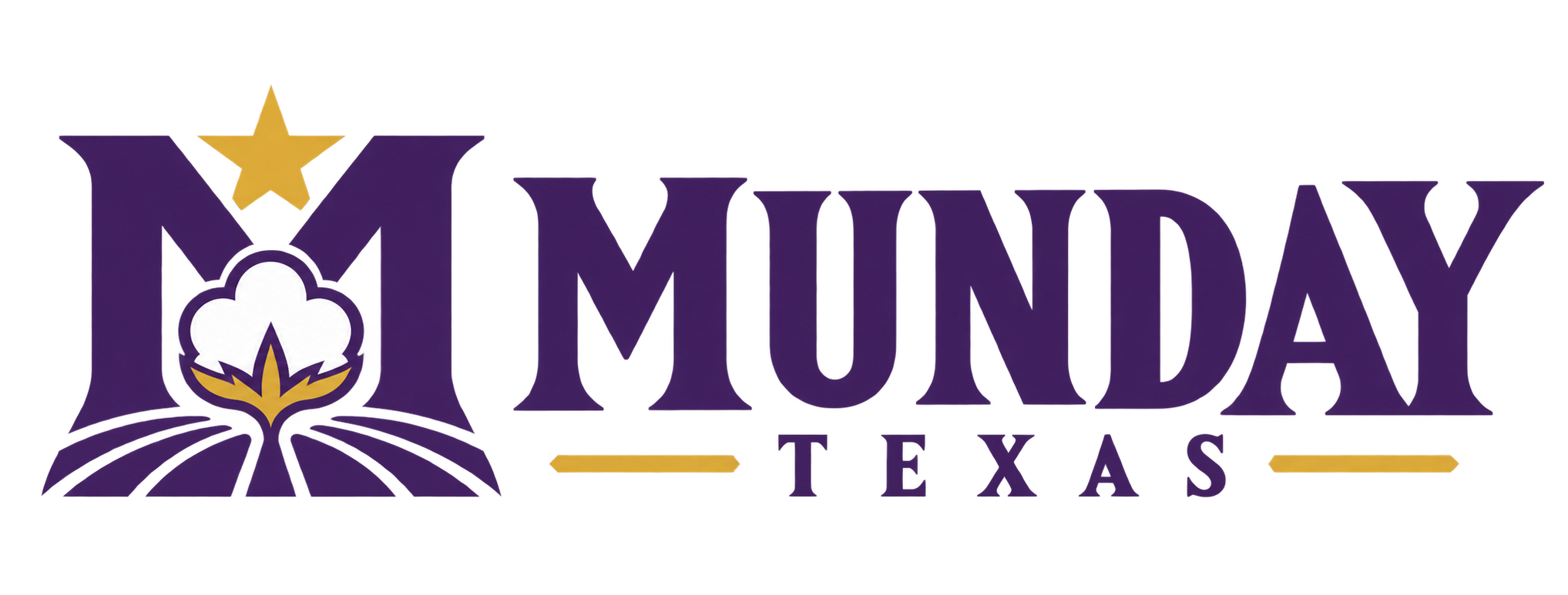 Munday, Texas — cotton, prairie fields, and Texas star